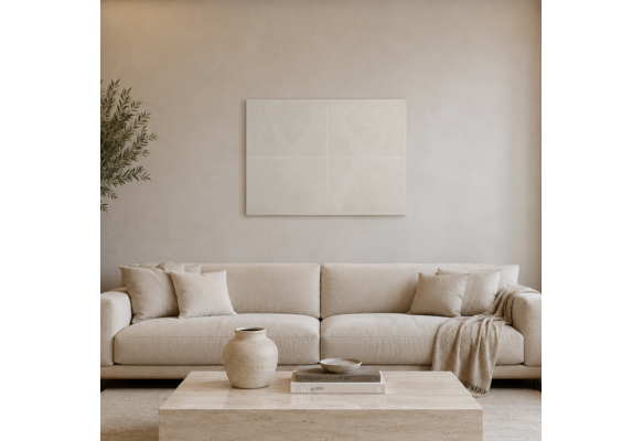 Mira Modern Dokulu Tablo Krem 50×70 cm
